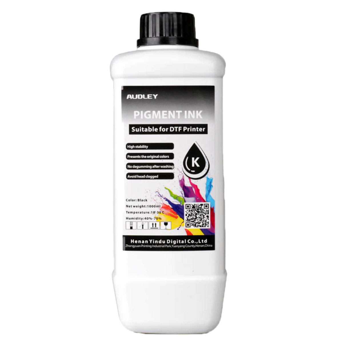 Audley 1000ml Budget-Friendly DTF Ink - Affordable Pigment Ink for Reliable, Vibrant Colors at 80% Usage Efficiency Audley