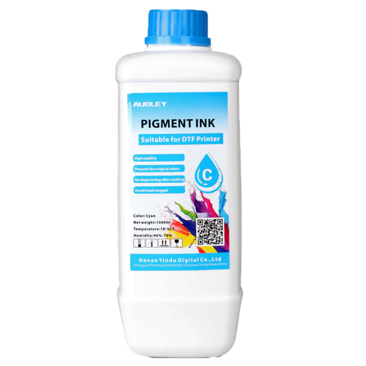 Audley 1000ml Budget-Friendly DTF Ink - Affordable Pigment Ink for Reliable, Vibrant Colors at 80% Usage Efficiency Audley