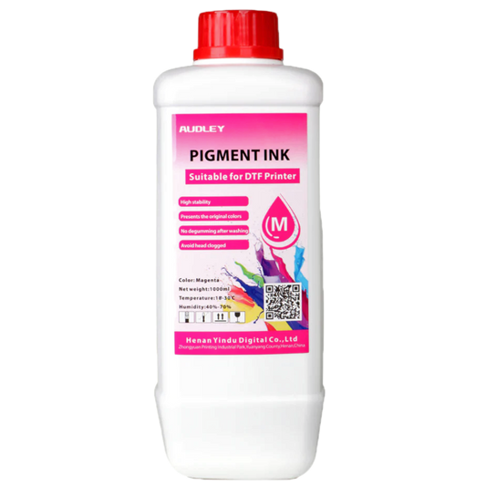 Audley 1000ml Budget-Friendly DTF Ink - Affordable Pigment Ink for Reliable, Vibrant Colors at 80% Usage Efficiency Audley
