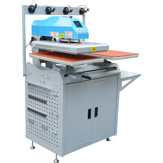 AUDLEY Pro Dual-Station Heat Transfer Machine for DTF Printing – High-Precision, Semi-Automatic Press with Pneumatic Adjustment and Infrared Locator Audley