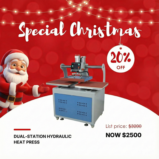 Dual-Station Hydraulic Heat Press – 40x60cm for High-Volume Printing Audley