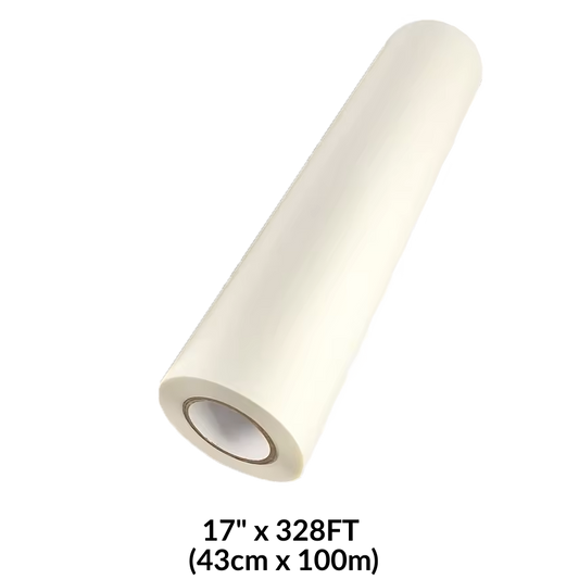 DTF Transfer Film 17" x 328FT (43cm x 100m) Double-Side Hot Peel – 3 Sec Press, Instant Peel Film DTFONESTOP