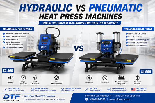 Hydraulic vs Pneumatic Heat Press: Which Is Right for Your Print Shop? (2026 Guide)