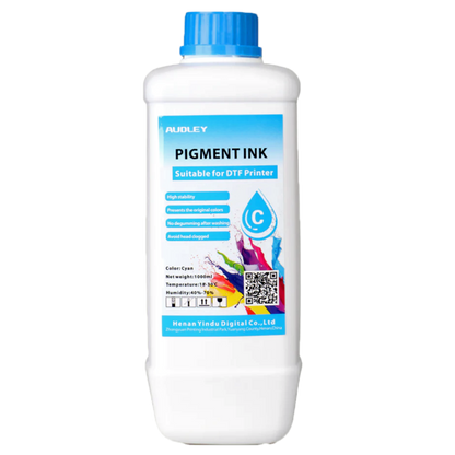 Audley 1000ml Budget-Friendly DTF Ink - Affordable Pigment Ink for Reliable, Vibrant Colors at 80% Usage Efficiency Audley