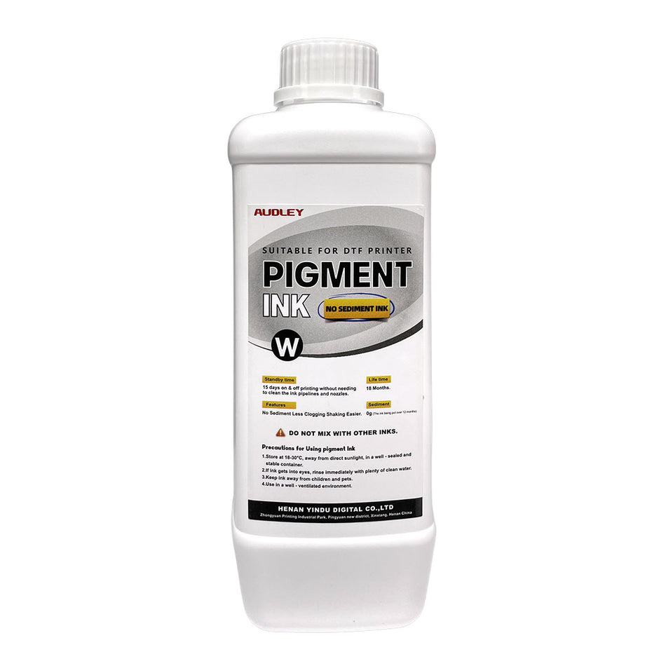 DTF White Ink – No Clogging Pigment Ink for DTF Printers (1L Bottle) | Audley No Sediment Formula - DTFONESTOP