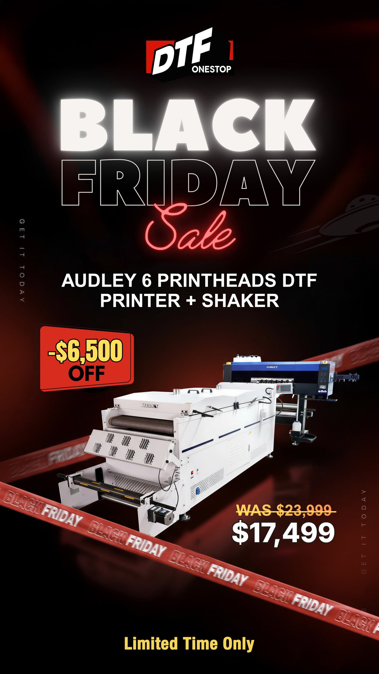 Audley 6 Printheads (i3200-A1) 24in (60cm) Premium DTF Printer Audley