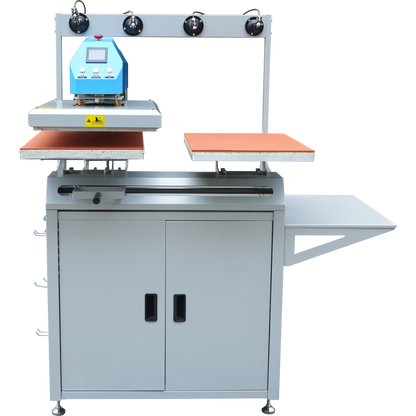AUDLEY Pro Dual-Station Heat Transfer Machine for DTF Printing – High-Precision, Semi-Automatic Press with Pneumatic Adjustment and Infrared Locator Audley