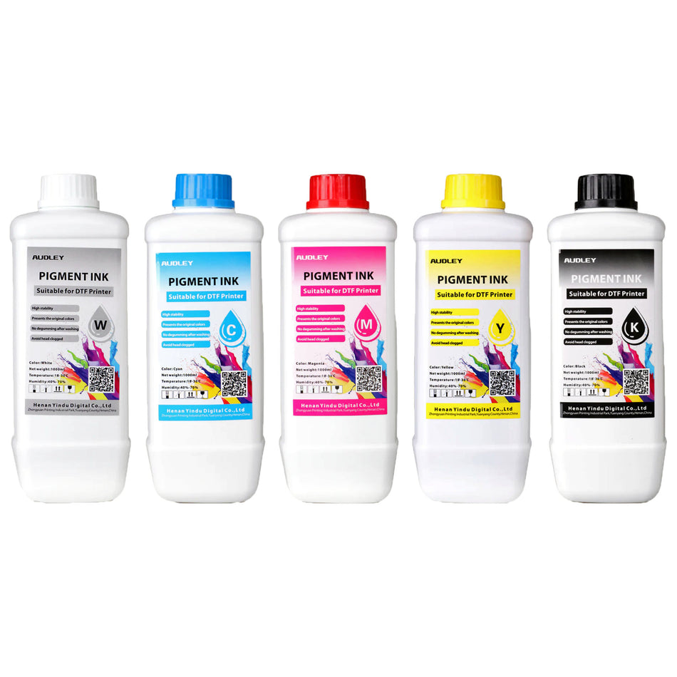 Audley 1000ml Budget-Friendly DTF Ink - Affordable Pigment Ink for Reliable, Vibrant Colors at 80% Usage Efficiency - DTFONESTOP