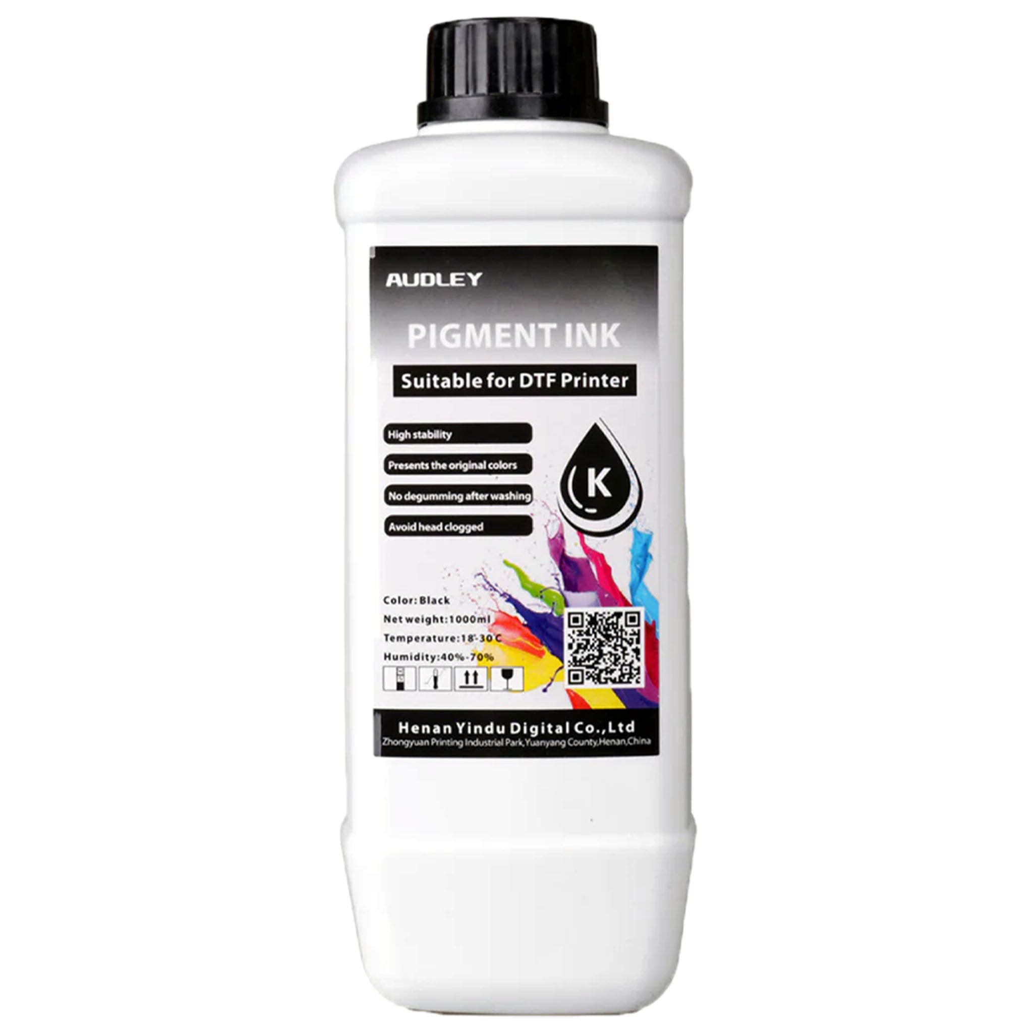 Audley 1000ml Budget-Friendly DTF Ink - Affordable Pigment Ink for Reliable, Vibrant Colors at 80% Usage Efficiency - DTFONESTOP