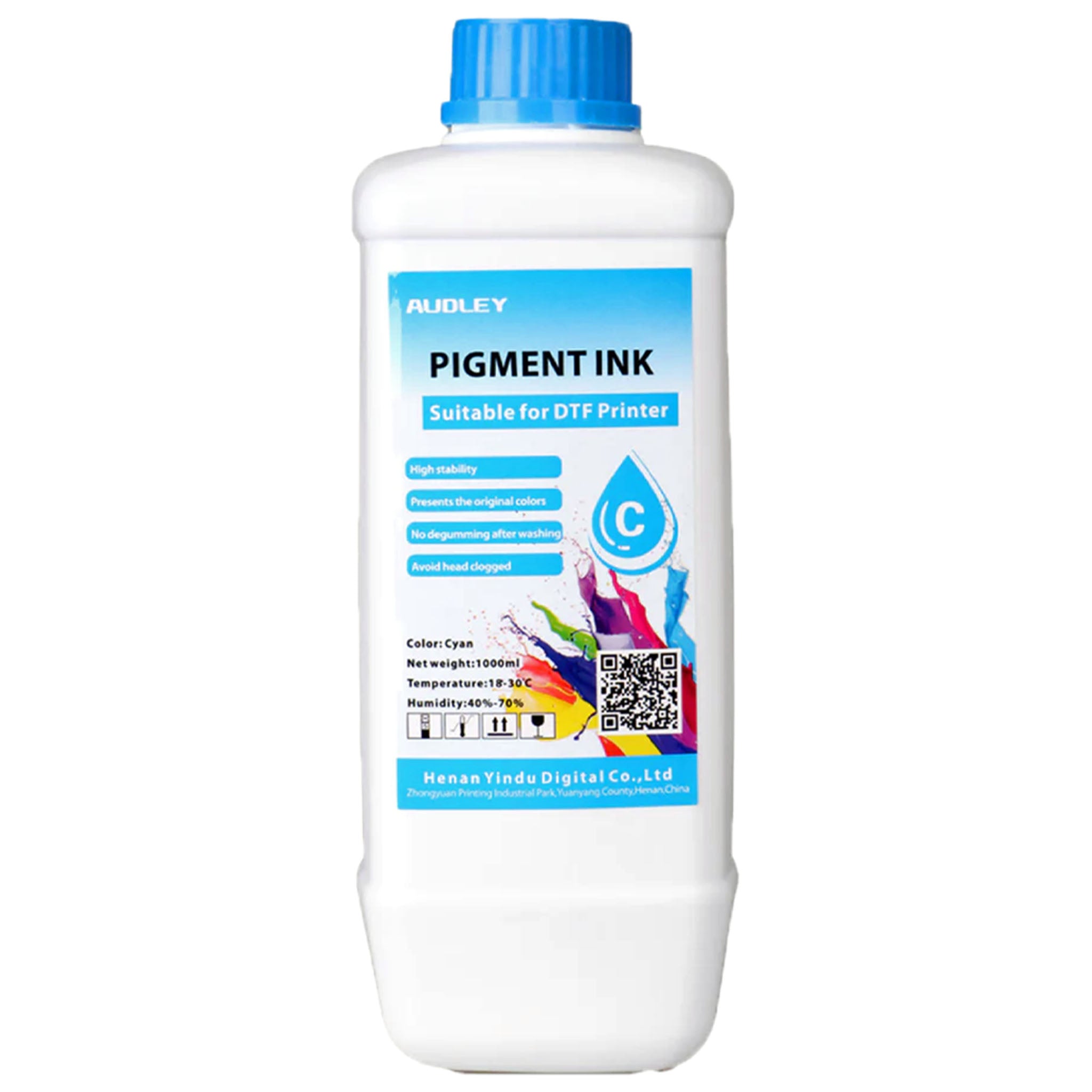 Audley 1000ml Budget-Friendly DTF Ink - Affordable Pigment Ink for Reliable, Vibrant Colors at 80% Usage Efficiency - DTFONESTOP