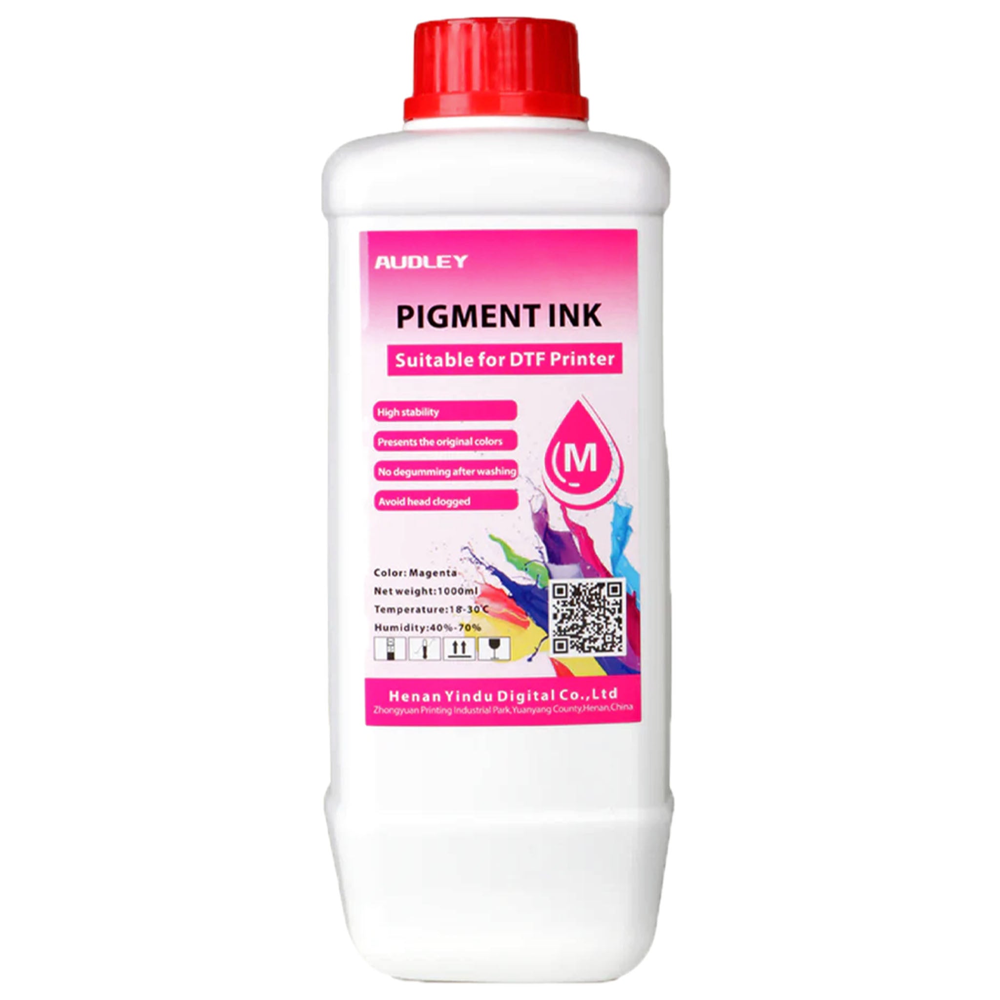 Audley 1000ml Budget-Friendly DTF Ink - Affordable Pigment Ink for Reliable, Vibrant Colors at 80% Usage Efficiency - DTFONESTOP