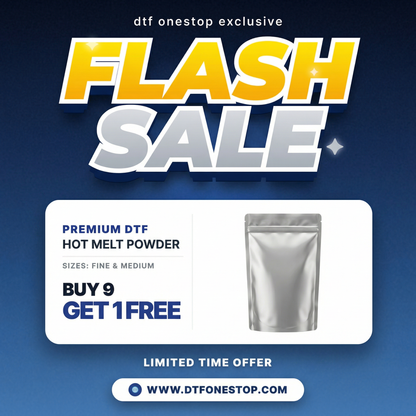 Premium DTF Hot Melt Powder — Buy 9 Get 1 Free, Fine and Medium grain available