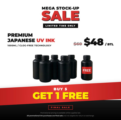 Buy 5 Get 1 Free Audley 1L Japan-Engineered UV DTF Ink - Vibrant, Durable Prints with Clog-Free Technology (Add 6 items to receive promotion) - DTFONESTOP