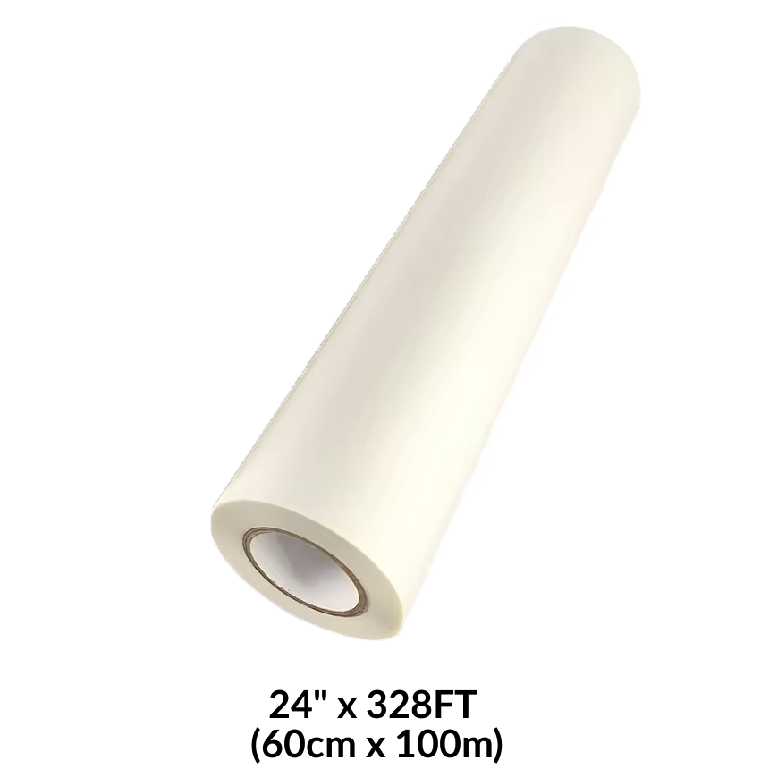 DTF Transfer Film 24" x 328FT (60cm x 100m) Double-Side Hot Peel – 3 Sec Press, Instant Peel Film DTFONESTOP