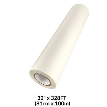 DTF Transfer Film 32" x 328FT (81cm x 100m) Double-Side Hot Peel – 3 Sec Press, Instant Peel Film DTFONESTOP